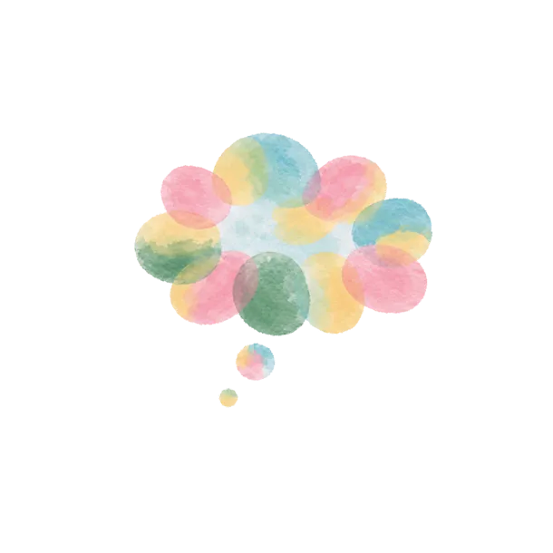 MAI-Thinking-1 official watercolor illustration — Microsoft's first in-house reasoning model, represented as a colorful thought bubble.